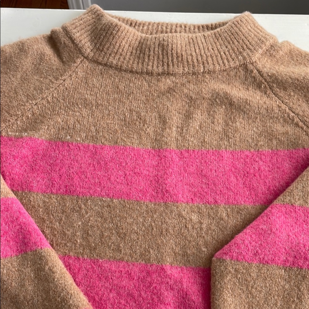 Striped Pink and Tan Women's Sweater